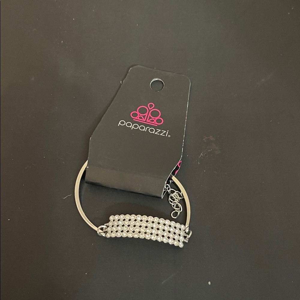 Paparazzi Silver Bracelet with Rhinestones